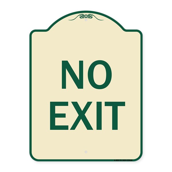 Signmission Parking Lot No Exit Heavy-Gauge Aluminum Architectural Sign, 18" L, 24" H, TG-1824-23420 A-DES-TG-1824-23420 - main